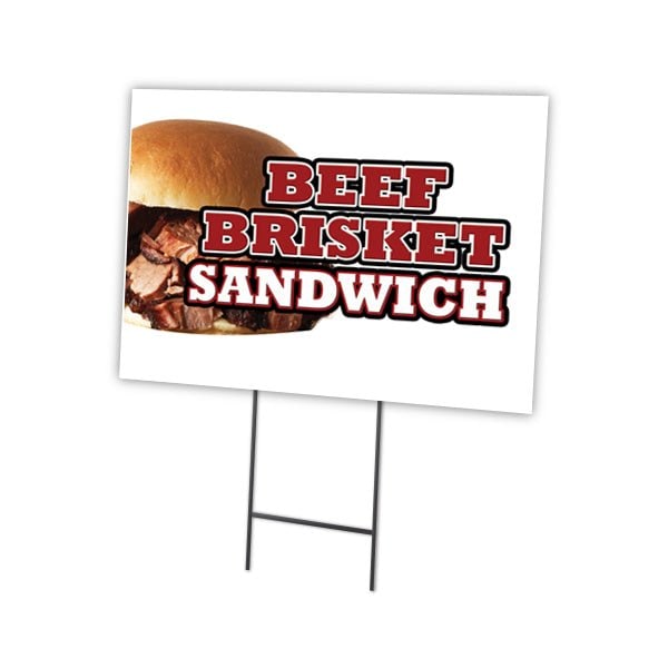 Beef Brisket Sandwich Yard & Stake outdoor plastic coroplast window, C-1824 Beef Brisket Sandwich